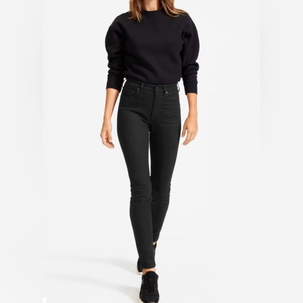 Everlane The High Rise Skinny Jeans Black Denim Size 27